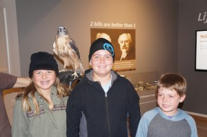 Right  when we walked in ther were two falconeers each with their own bird. We had a great Q & A with the handlers.